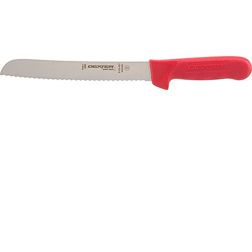 Allpoints 1371542 Red 8-inch Scalloped Bread Knife ,Red