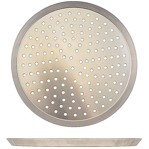 Allpoints 1371601 Heavy-Duty Aluminum 14 " Nesting Perforated Pan, Tapered, 11/16 inch Depth
