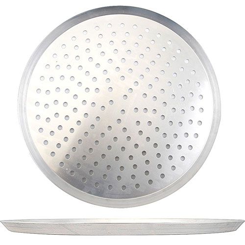 Allpoints 1371602 Heavy-Duty Aluminum 16" Nesting Perforated Pan, Tapered, 11/16 inch Depth