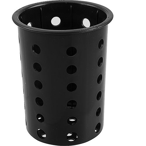 Allpoints 1371665 Black Perforated Plastic Silverware Cylinder