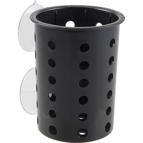 Allpoints 1371672 Black Plastic Silverware Cylinder With Suction Cups