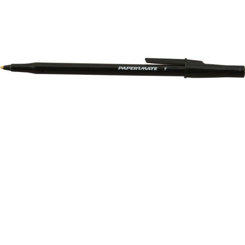 Allpoints 1391081 Fine Black Round Stick Pens, 12-Pack