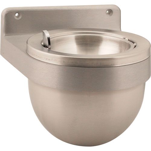 Allpoints 1411120 Stainless Steel Wall-Mounted Ash Tray, 7.75 "Diameter