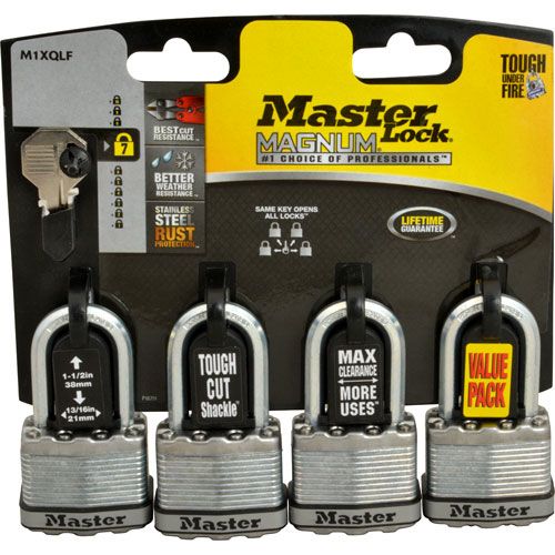 Allpoints 1421742 Padlock Keyed Alike Set/ 4
