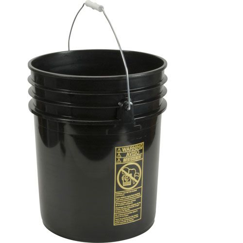 Allpoints 1591202 Bucket5 Gallon,Black,Pla Stic