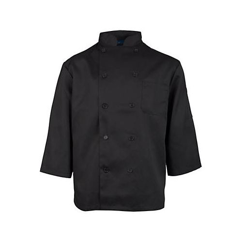 Allpoints 16605XL KNG 5XL Black Chef Coat 3/4 Sleeve