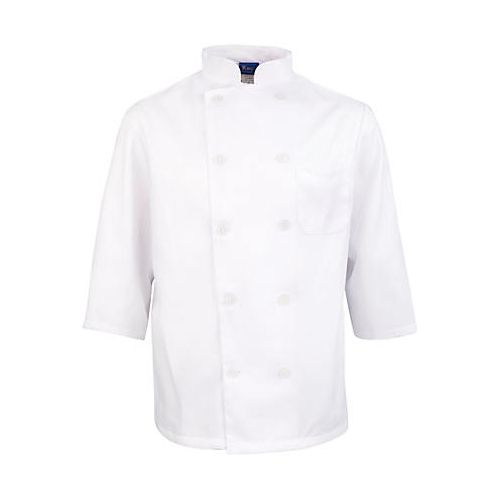 Allpoints 1661M KNG M White Chef Coat 3/4 Sleeve