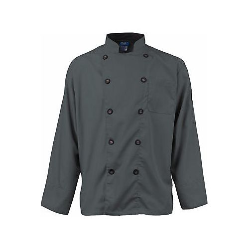 Allpoints 2122SLBKS KNG Active Chef Coat SM Mens Slate/Black LS