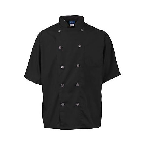 Allpoints 2124BKSLXS KNG Active Chef Coat Xs Mens Black/Slate SS