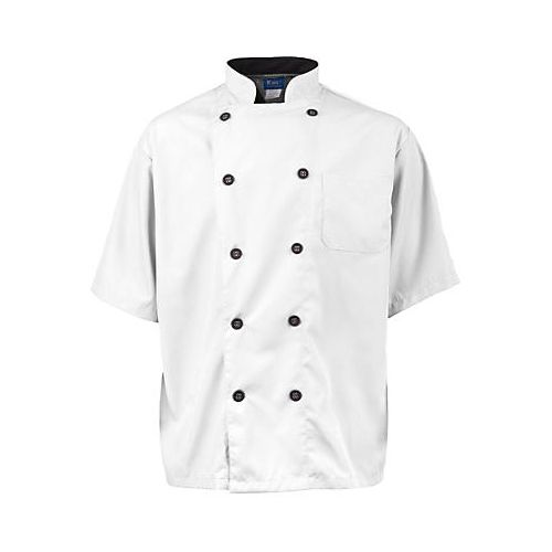 Allpoints 2124WHBK2XL KNG  Active Chef Coat 2Xl Mens White/Black SS