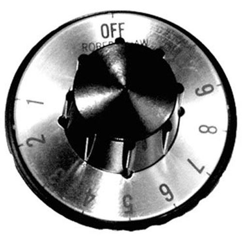 Allpoints 221002 Thermostat Knob Black with Silver Dial ,2" DIA,Off-10-1