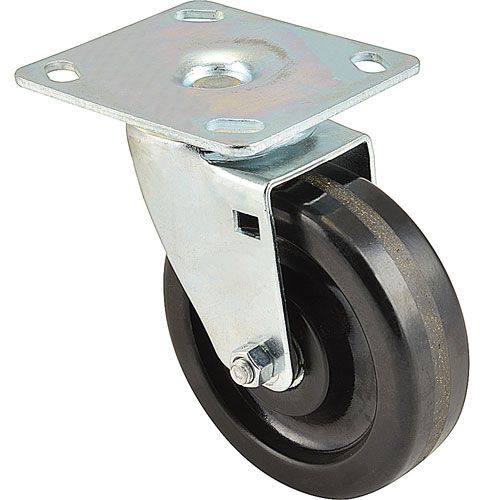 Allpoints 2321126 Plate Caster 5"OD,Swivel,Black With Out Brake