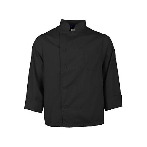 Allpoints 2577BLKXL Kng Xl Lw Chef Coat Black Long Sleeve
