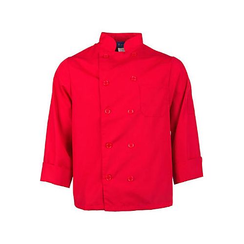 Allpoints 2577REDM Kng M Lw Chef Coat Red Long Sleeve
