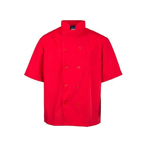 Allpoints 2578REDM Kng M Lw Chef Coat Red Short Sleeve