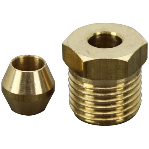 Allpoints 261223 Reducer Fitting, 1/4" CCT TO 3/16" CCT, 3/16" Tubing male Threads, 1/4" CCT Female Opening, 3/16" Hole