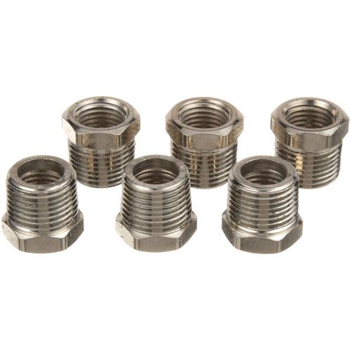 Allpoints 263799 6 Pack Nickel Stuffing Box Adapter, 3/8" to 1/4" 