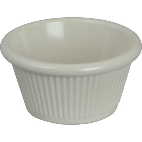 Allpoints 2801378 Ribbed Ramekin, 2.5 OZ, Bone, 12-pack