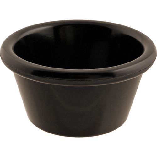 Allpoints 2801380 Ramekin,Smooth , 2 OZ,Black, 12-Pack
