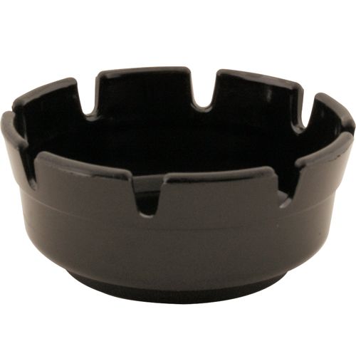 Allpoints 2801388 Black Plastic Ash Tray, 4" Round, 12-Pack