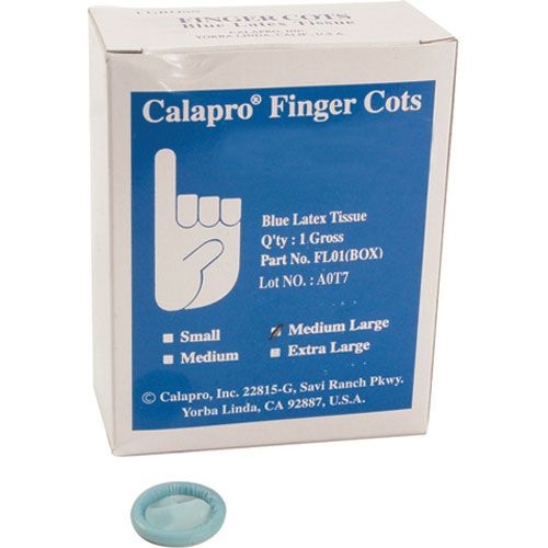 Allpoints 2801644 Blue Finger Cot Large 144 Count