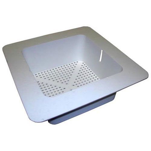 Allpoints 321392 11-3/4" White Plastic Floor Drain Cover with Basket for Strainer
