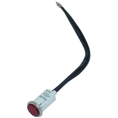 Allpoints 381472 28V Red Signal Light with Flat Top and Wire Leads, Fits 1/4" Hole