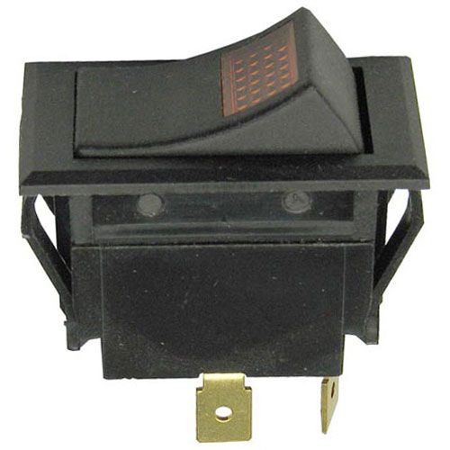 Allpoints 421479 DPST Amber Rocker Switch W/ 1/4" Tabs, On/Off, 7/8 X 1-1/2