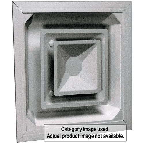 Allpoints 5561024 12" 4-Way Air Diffuser (6" Neck, White, with Frame)