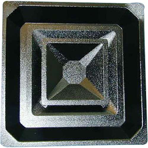 Allpoints 5561026 12" 4-Way Air Diffuser (6" Neck, Black, with Frame)