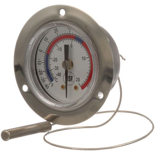 Allpoints 621037 2" Dial Recessed Thermometer W/ 3" Flange, -40/65°F Range, 10" Capillary