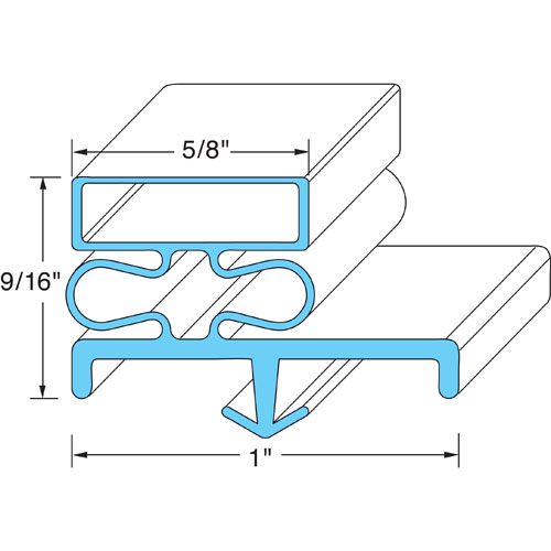 Allpoints 741252 Door Gasket 21 3/8" X 60 1/2"
