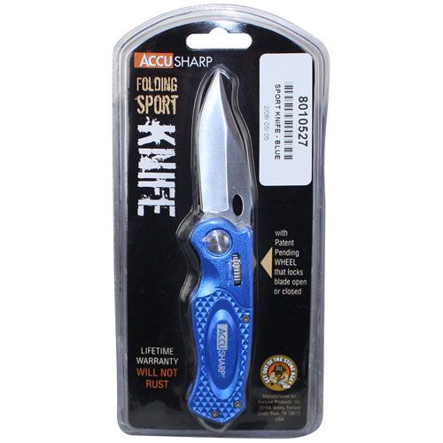 Allpoints 8010527 Sport Knife - Blue Accusharp