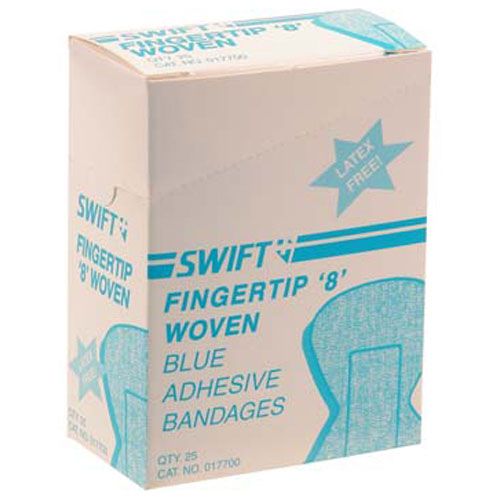 Allpoints 8011214 Blue Fingertip Bandages: Box of 25