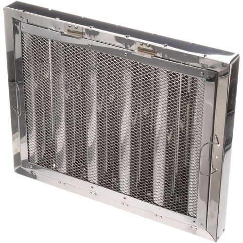 Allpoints 8014149 Type 6 Stainless Steel Hood Filter, 16x20 with Spark Arrestor, Bottom Bracket