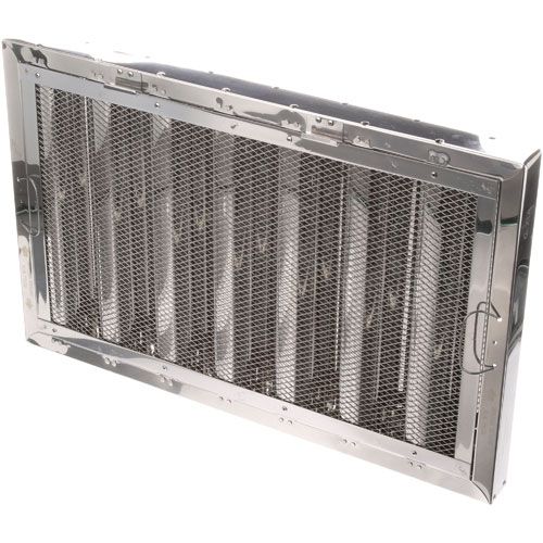 Allpoints 8014153 Type 6 Stainless Steel Hood Filter, 16x25 with Spark Arrestor, Bottom Bracket