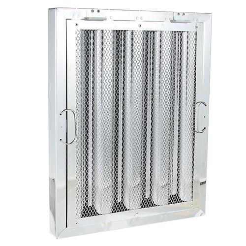 Allpoints 8014158 Type 6 Stainless Steel Hood Filter 20"x16" W/ Spark Arrestor Bottom Bracket