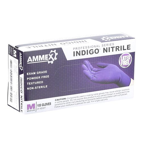 Allpoints 8014537 Gloves,Ntrl Exam, Bx/100 , Indigo, Pwdrfree, Md