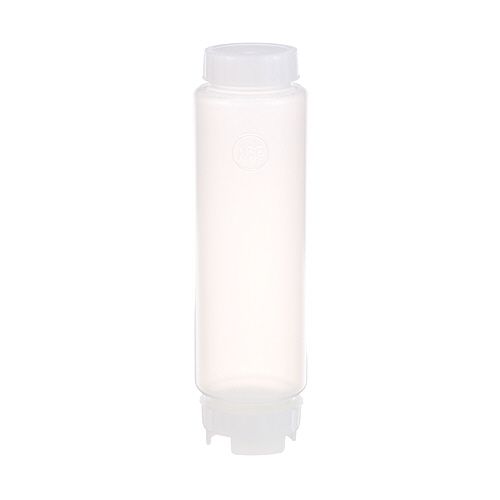 Allpoints 8017941 Bottle, Square 16 oz FIFO Pack of 12 Viscous Light Blue Valve/White Label Cap