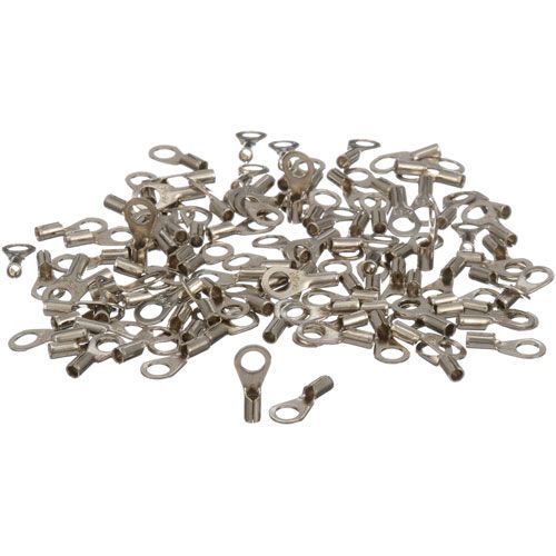 Allpoints 851004 Nickel Plated Ring Terminal, 14-16 AWG, 100/Pack