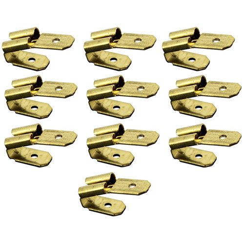 Allpoints 851047 Solderless Terminal Connectors W/ 1/4" Male & Female Tabs, 10/pack