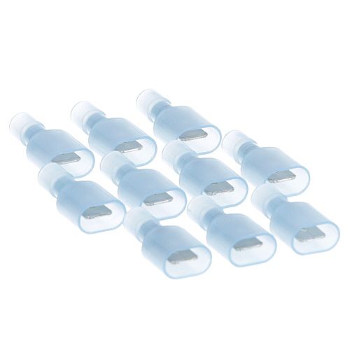 Allpoints 851069 Blue Vinyl Insulated Male Quick Disconnect Terminal, 10 Pack, 1/4" Tab