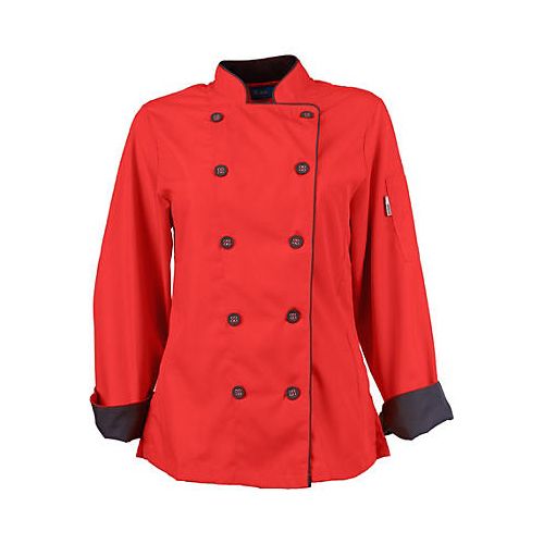 Allpoints KNG2123RDSLL KNG Active Chef Coat Lg Women Red/Slate LS