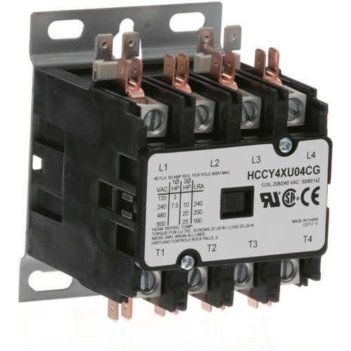 BKI (Barbeque King) R0148 4 Pole, Contactor, 208/240V, 40A Inductive, 50A Resistive