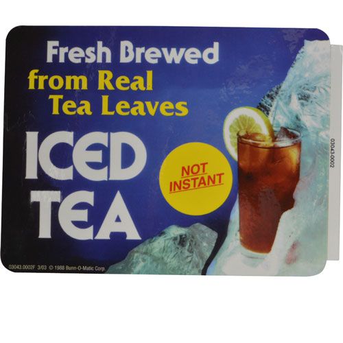 Bunn 03043-0002 Iced Tea Decal (Fresh Brewed)