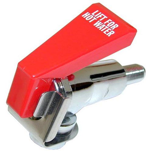 Bunn 12915-0000 1/4" Flare Chrome Hot Water Faucet W/ Red Handle