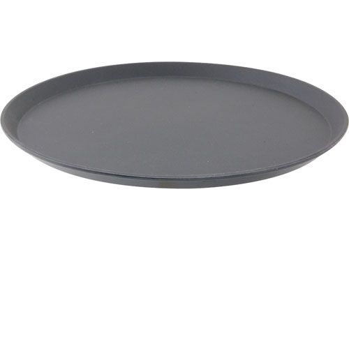 Cambro 1600TL110 16" Black Round Fiberglass Tray, Treadlite