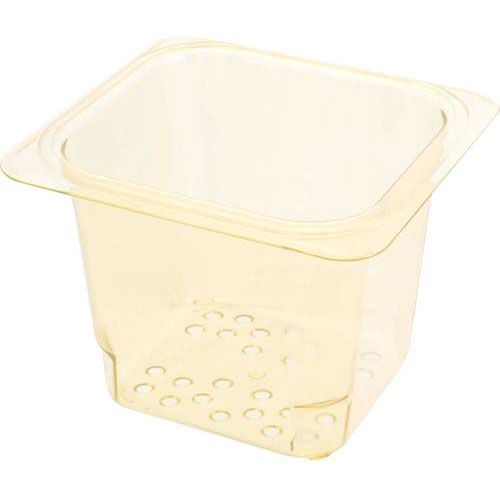 Cambro 65CLRHP150 5" Deep, 1/2 Size, Amber, High Heat Colander Pan