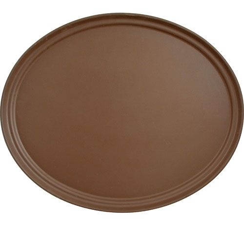 Cambro CAM2700CT138 Tan Oval Tray , 22 X 26-7/8"