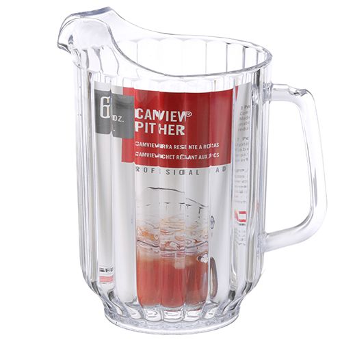 Cambro P600CW135 Pitcher 60 Oz Plst-135 Fluted/Clear